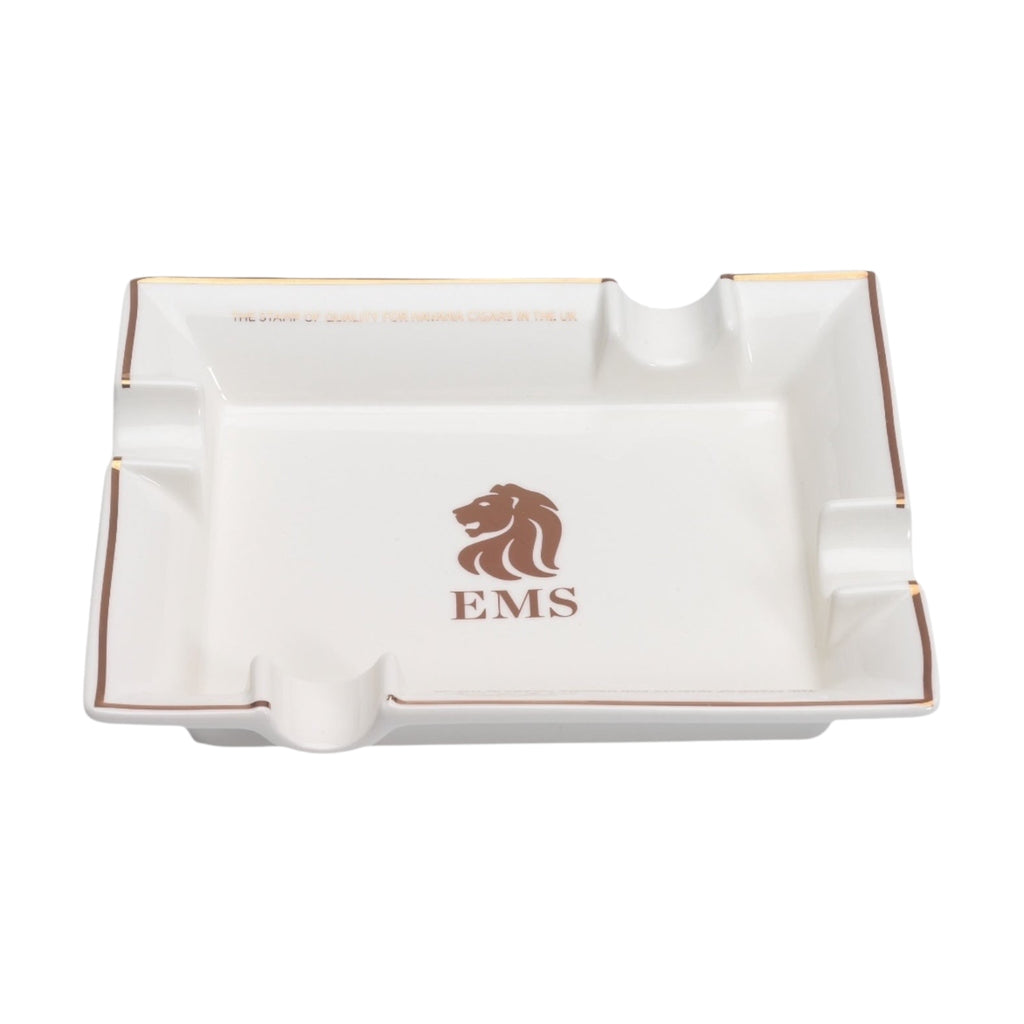 EMS white ceramic ashtray